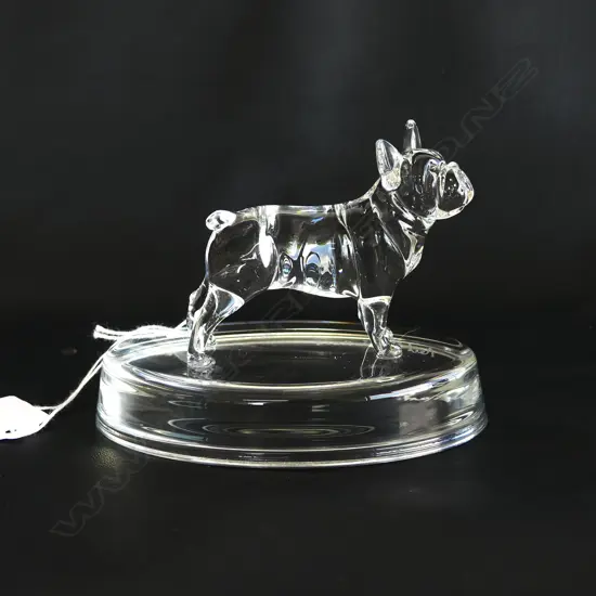2 GLASS STATUETTES; FRENCH BULLDOG & PUG  - SIGNED & DATED 'NEIL HARRIS 2016'