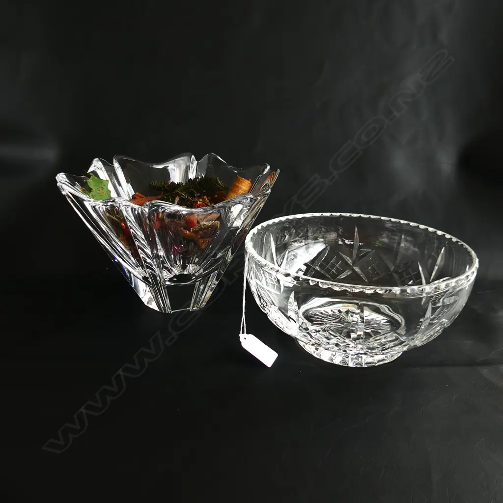 LG ORREFORS BOWL (Dia.215mm H.150mm) & CRYSTAL BOWL (Dia.200mm) Image 1++