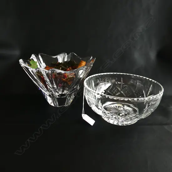LG ORREFORS BOWL (Dia.215mm H.150mm) & CRYSTAL BOWL (Dia.200mm)