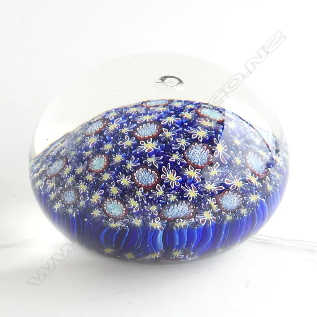MURANO GLASS PAPERWEIGHT Dia.80 mm ORIGINAL PAPER LABEL Image 1++