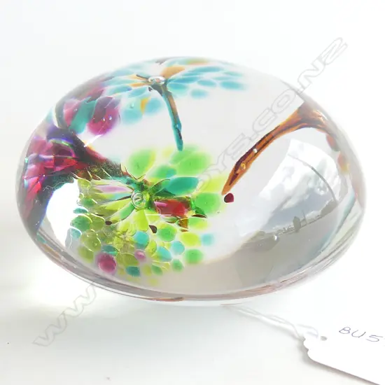 ART GLASS PAPERWEIGHT - 060111.7815 ETCHEDTO BASE  Dia.120mm