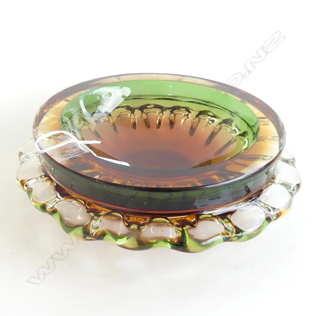 HEAVY SOMERSO MURANO GLASS DISH Dia.230mm Image 1++