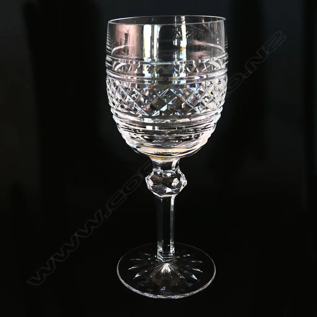 EIGHT WATERFORD CRYSTAL 'CASTLETOWN' GOBLETS, H.190mm Image 1++