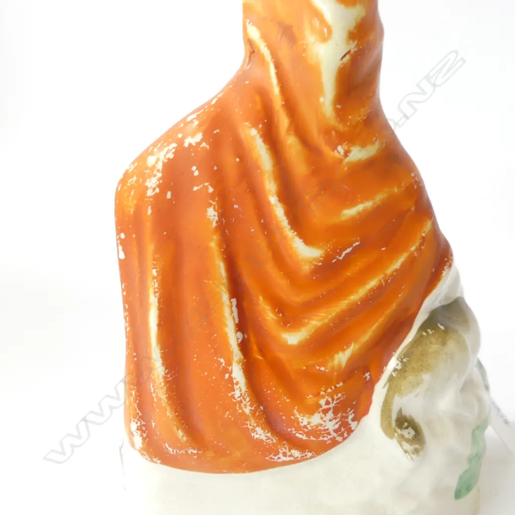 ANTIQUE STAFFORDSHIRE RED RIDING HOOD FIGURINE H.165mm Image 1++
