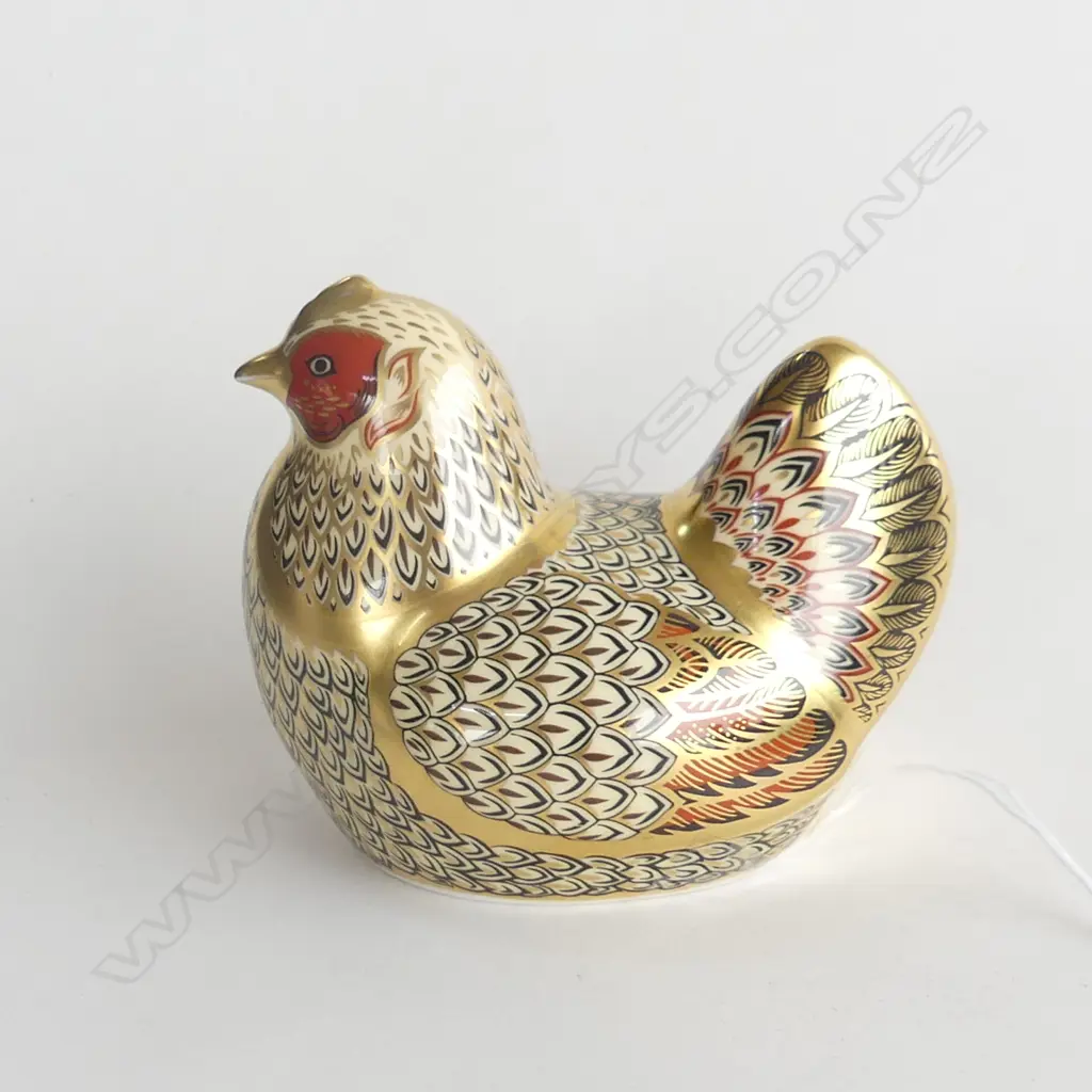 ROYAL CROWN DERBY LTD ED (4085/5000) FARMYARD HEN SIGNED PAPERWEIGHT - WITH BOX & ARTIST 'HUGH GIBSON' CERTIFICATE Image 1++