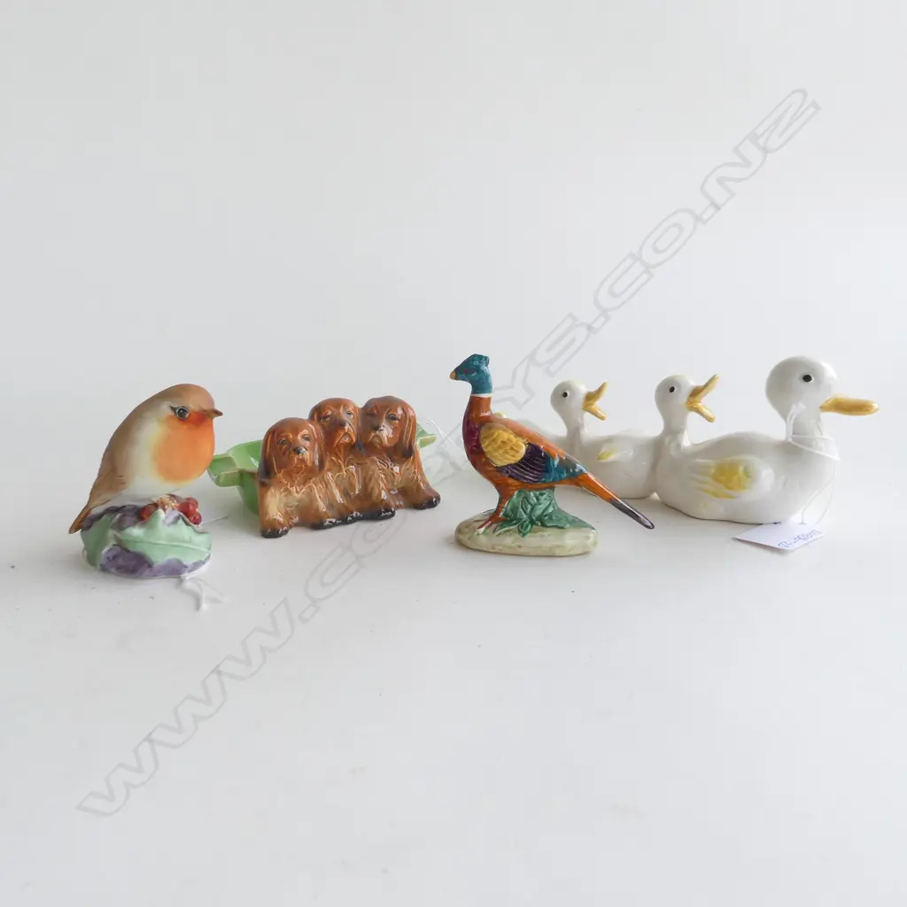 BESWICK ROW 3 DUCKS, PHEASANT & SPANIELS +  ROYAL WORCESTER ROBIN, Image 1++