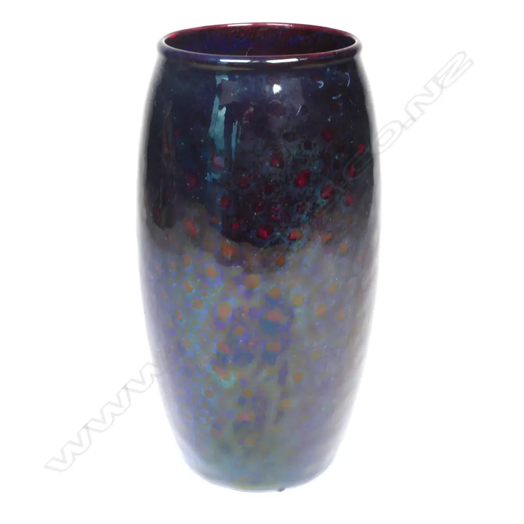 ROYAL DOULTON FLAMBÉ VASE, 'FLAMBE' HANDWRITTEN TO BASE, H.125mm Image 1++