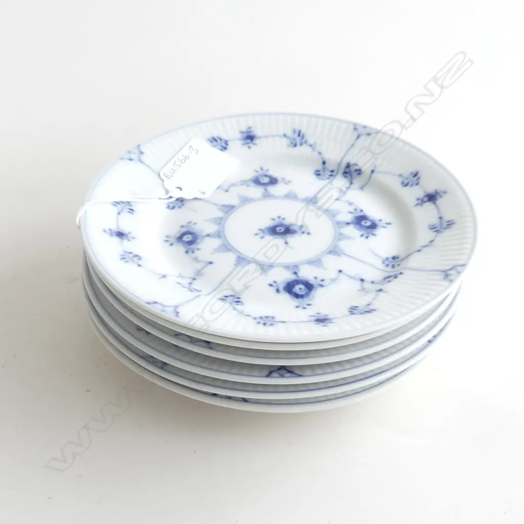 SIX ROYAL COPENHAGEN BLUE FLUTED SIDE PLATES 152mm (retail $65 each) Image 1++