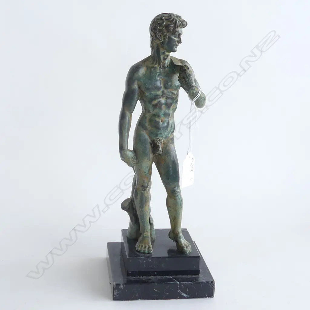 BRONZE SCULPTURE 'DAVID' MARBLE BASE H.310mm ** RTV** Image 1++