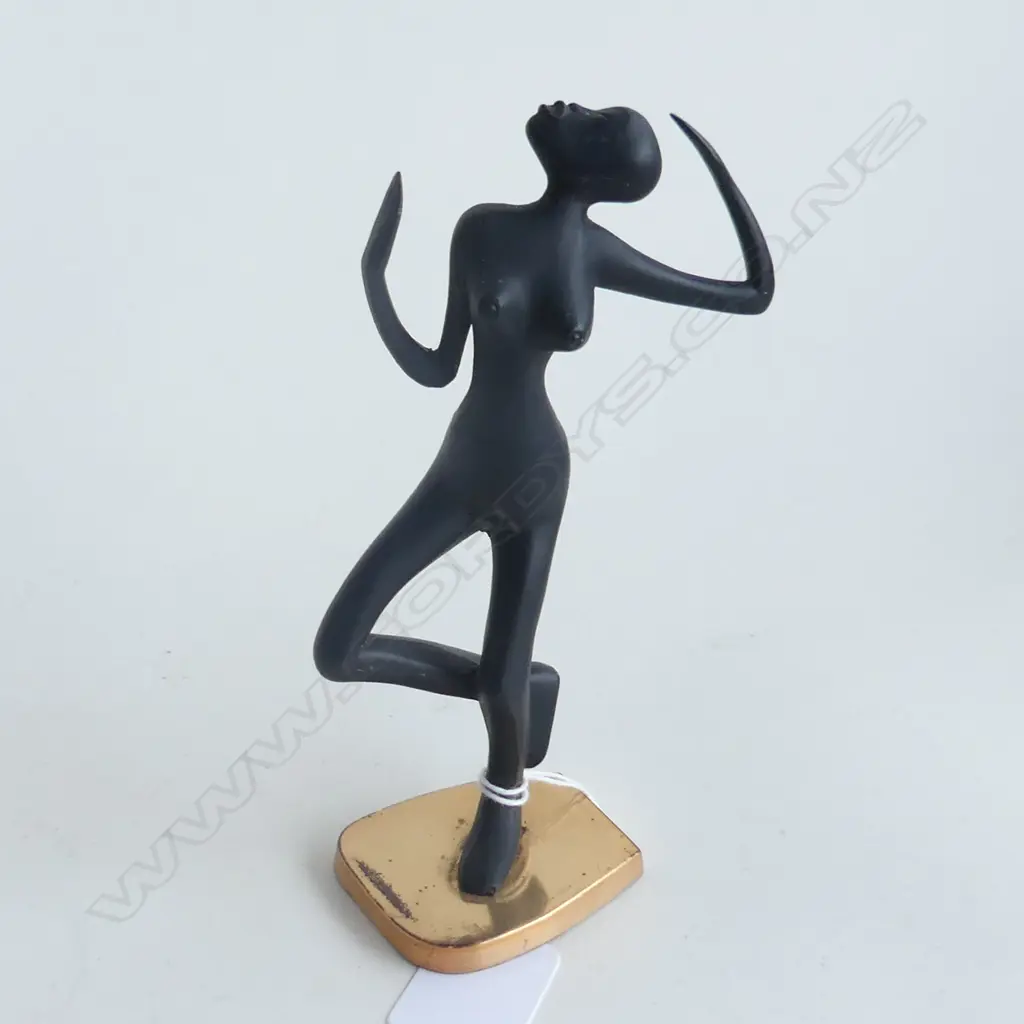 HAGENAUER STYLE BRONZE FIGURE; NUDE AFRICAN DANCER H.155mm Image 1++