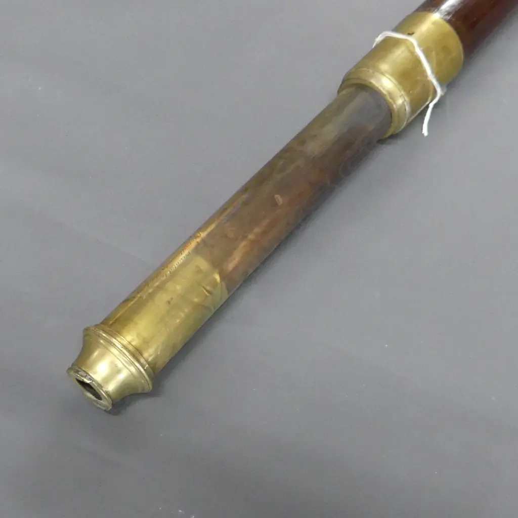 JOHN POOLE LONDON BARSS & MAHOGANY TELESCOPE Presentation inscribed L.1090mm Image 1++