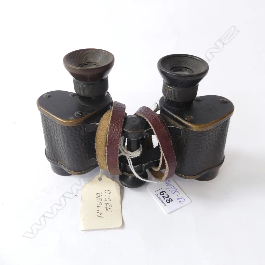 GERMAN WWI BINOCULARS ebonised brass OIGEE BERLIN Image 1++
