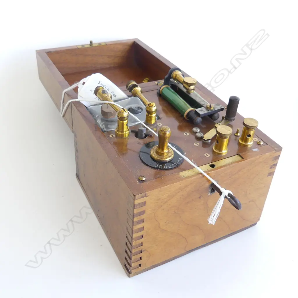 EARLY 20THC ELECTRONIC 'SHOCK BOX'. shock given via galvanic cell H.125mm Image 1++
