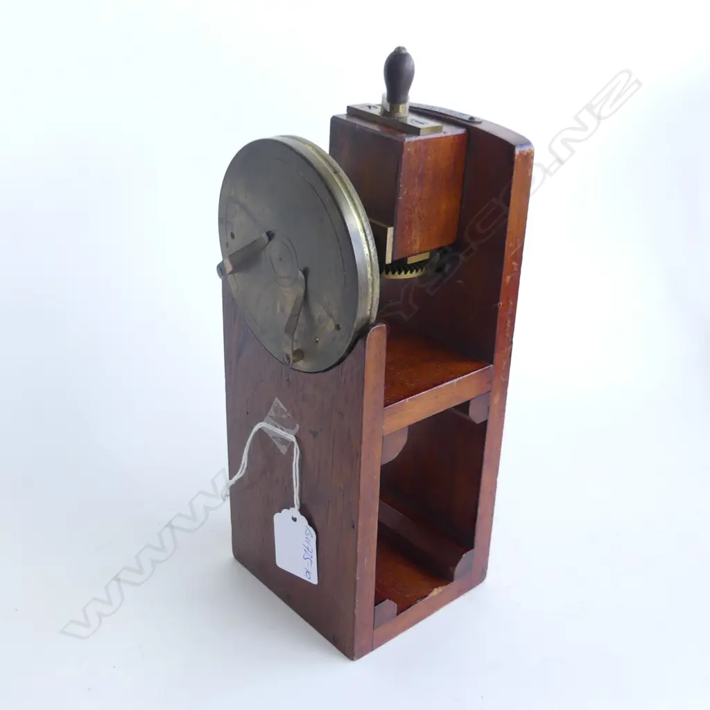 VICTORIAN BRASS & MAHOGANY SCIENTIFIC REVOLVING STAND Image 1++
