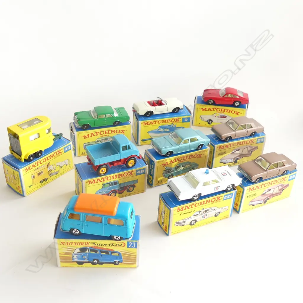 10 BOXED MATCHBOX SERIES BOXED CARS ETC ... Image 1++