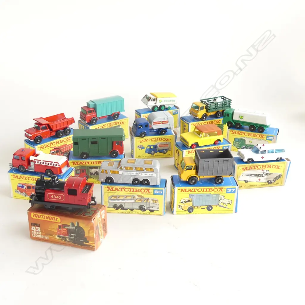 13 BOXED MATCHBOX SERIES BOXED CARS + TRUCKS + TRAIN ETC Image 1++
