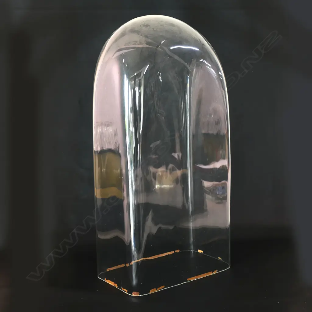 ORIGINAL VICTORIAN SQUARE BASE GLASS DISPLAY DOME, 220 x 150 x 500mm Image 1++