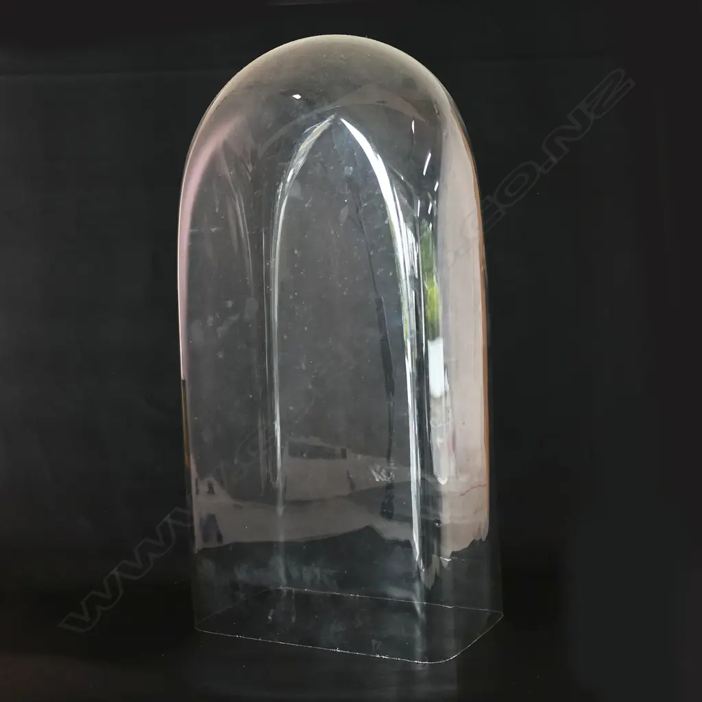 ORIGINAL VICTORIAN SQUARE BASE GLASS DISPLAY DOME, 220 x 150 x 500mm Image 1++