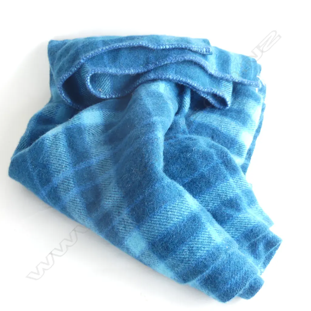 BLUE CHECK ONEHUNGA WOOLLEN MILLS BLANKET Image 1++