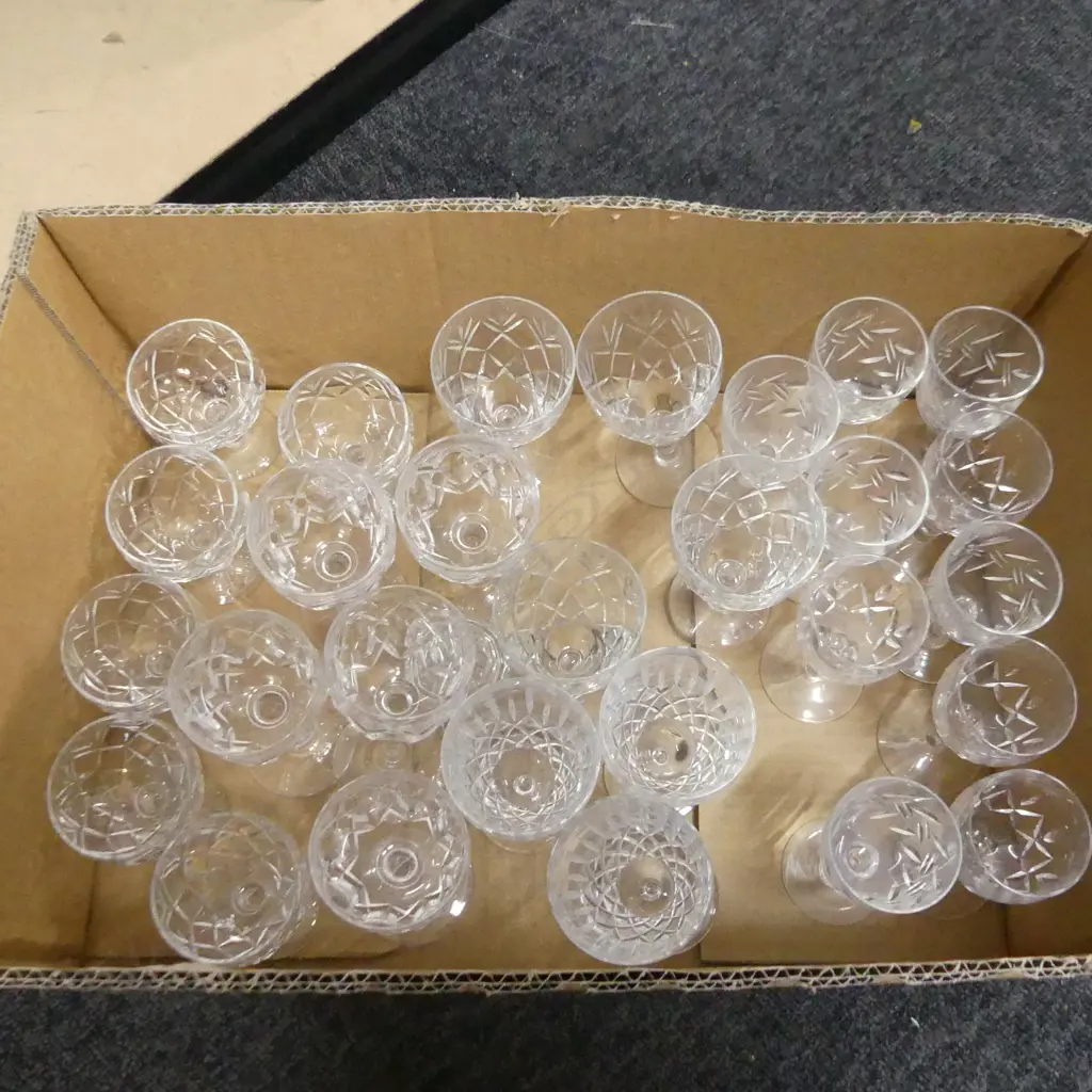 BOX LOT ASST. CRYSTAL GLASSES Image 1++