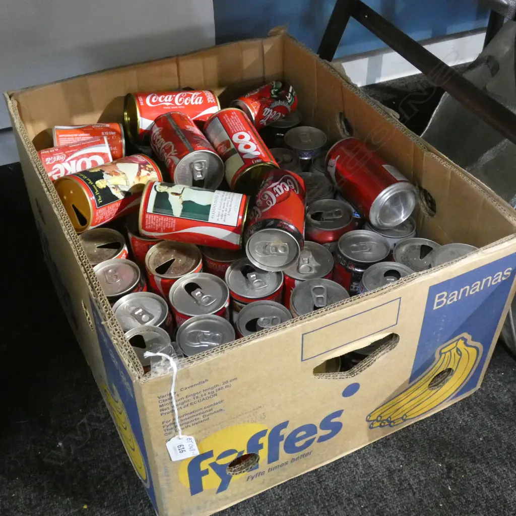 LG BOX ASST VINTAGE COKE CANS; 2 SIZES Image 1++
