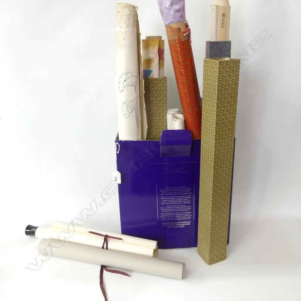 BOX LOT ASST. ORIENTAL SCROLLS Image 1++