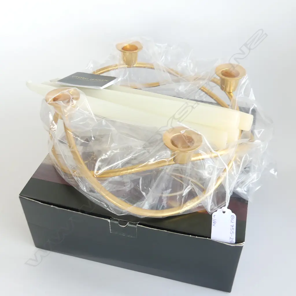 GEORGE JENSEN ADVENT CROWN CHRISTMAS CLASSICS CANDLE HOLDER & CANDLES - NEW IN BOX Image 1++
