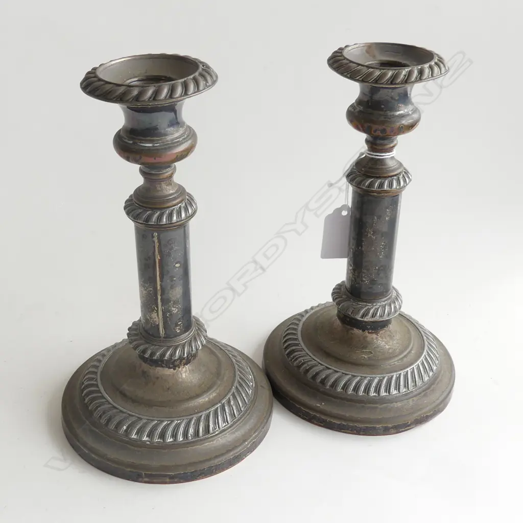 PR OLD SHEFFIELD PLATE TELESCOPIC CANDLESTICKS Image 1++