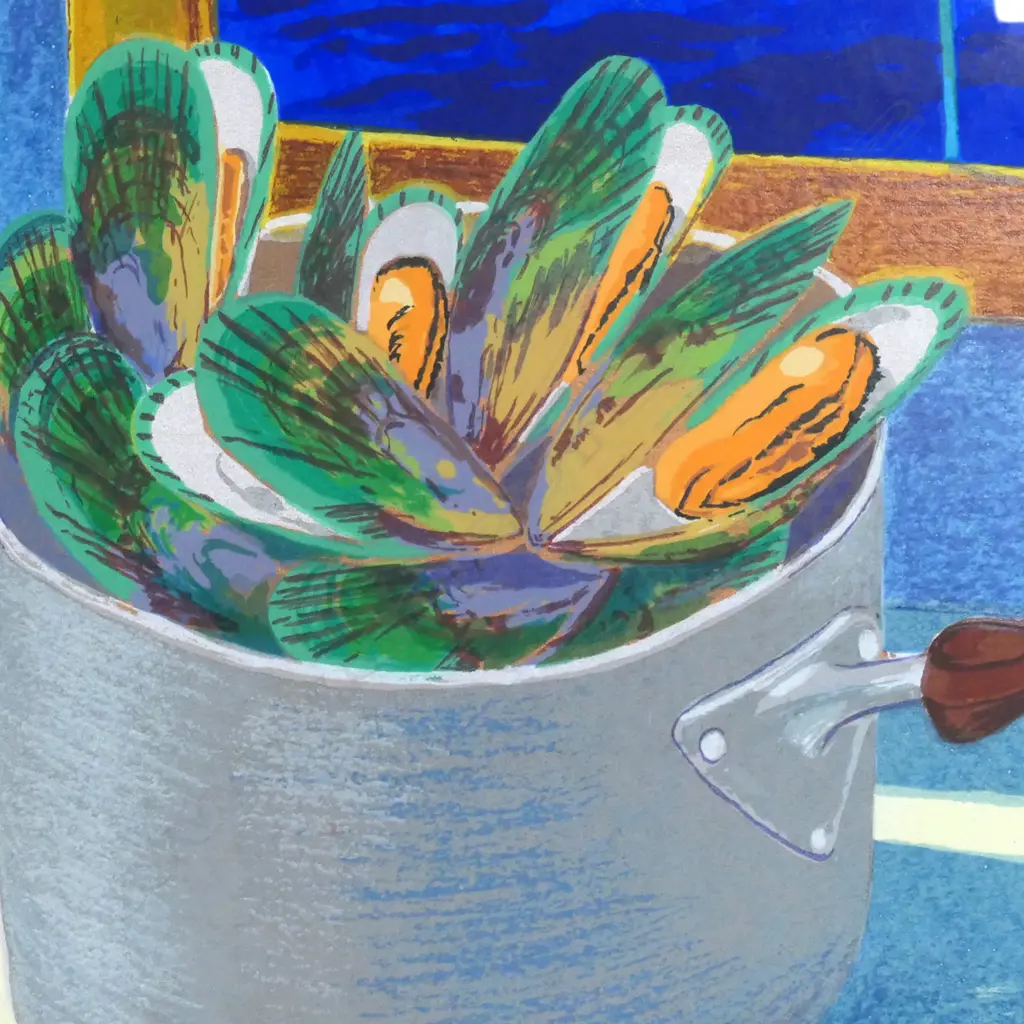 TOM BURNETT 'MUSSELS OFF CAPE BRETT' SCREEN PRINT 170/200 SIGNED & DATED 01 540 x 700mm Image 1++