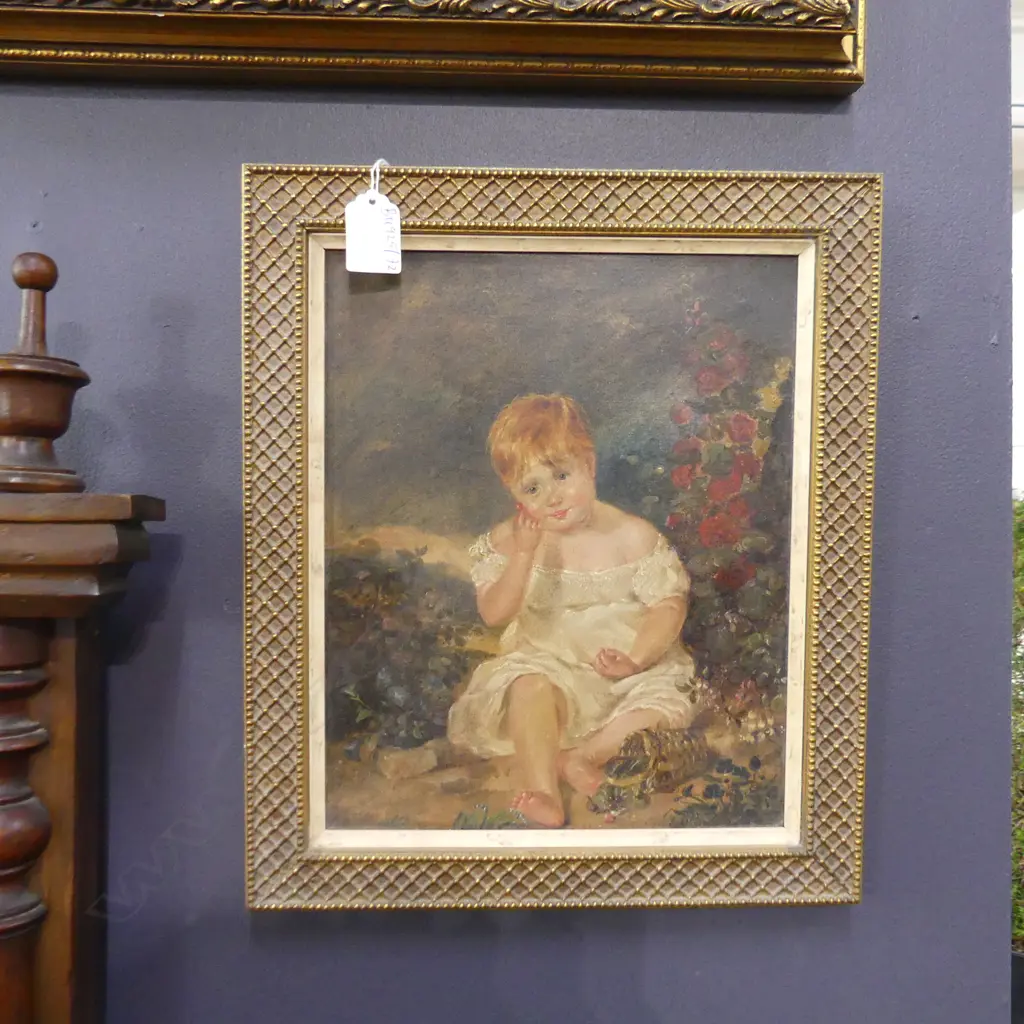 REGENCY PERIOD CHILDS PORTRAIT painted in THINNED OILS 270 x 215mm Image 1++
