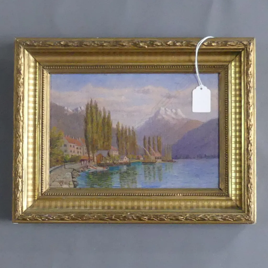 LAKE COMO OIL LAKE SCENE 1884 160 x 220mm Image 1++