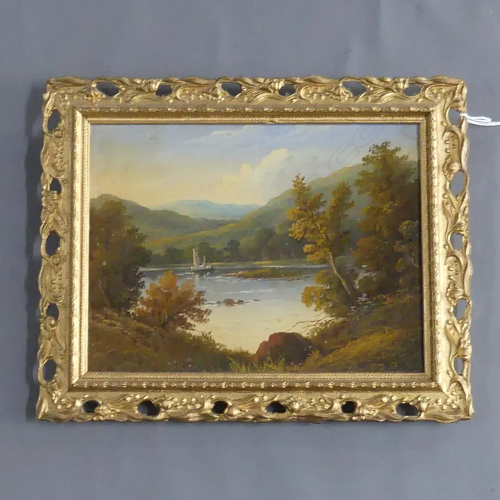 OIL ON BOARD LAKE ARTIST UNKNOWN 210 x 280mm Image 1++