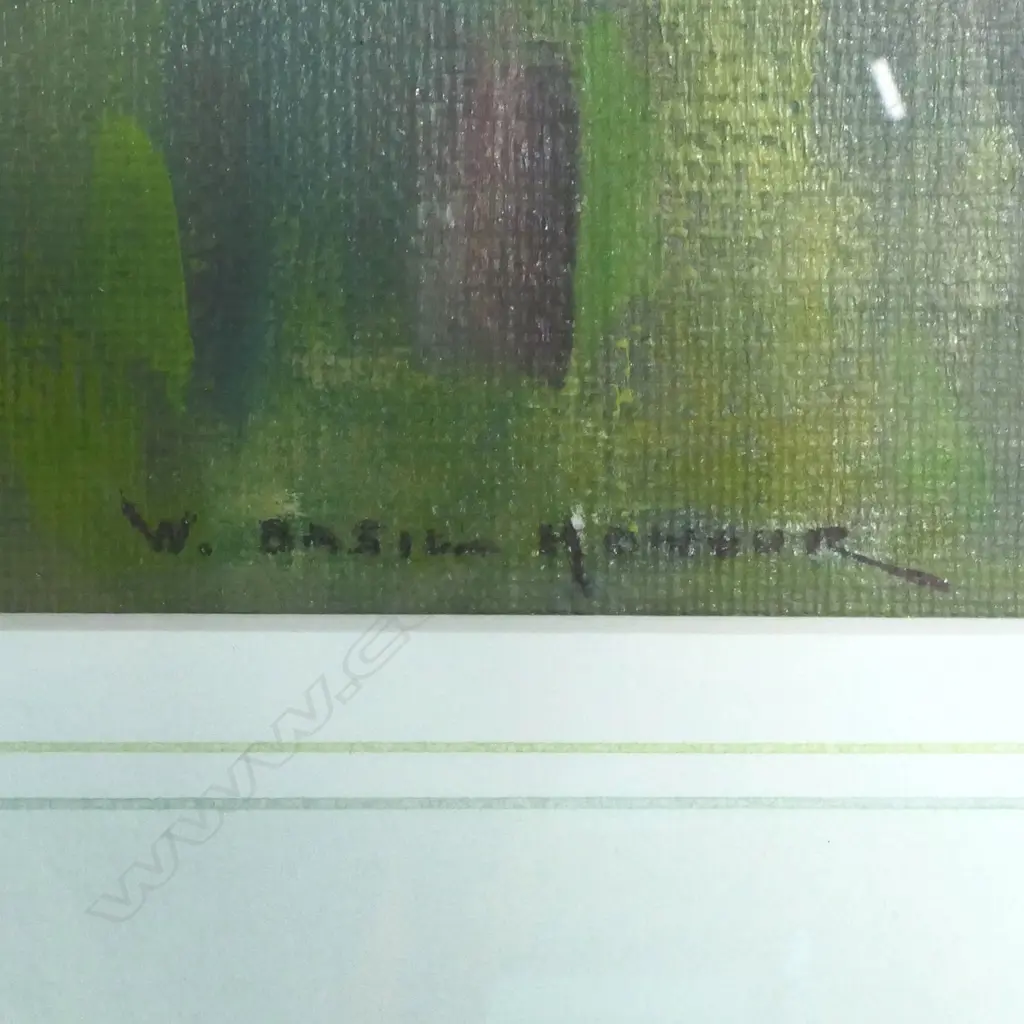 BASIL HONOUR, RIVER & WILLOWS, OIL ON BOARD, SIGNED,  340 x 490mm Image 1++