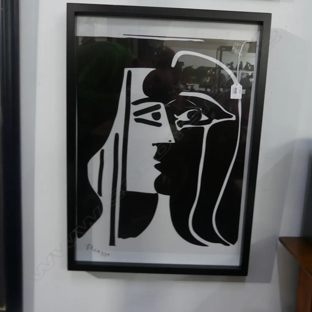 PICASSO,'KISS'  BLACK & WHITE FRAMED PHOTOGRAPHIC PRINT,, ULTRACHROME HD INK 550 x 400mm Image 1++