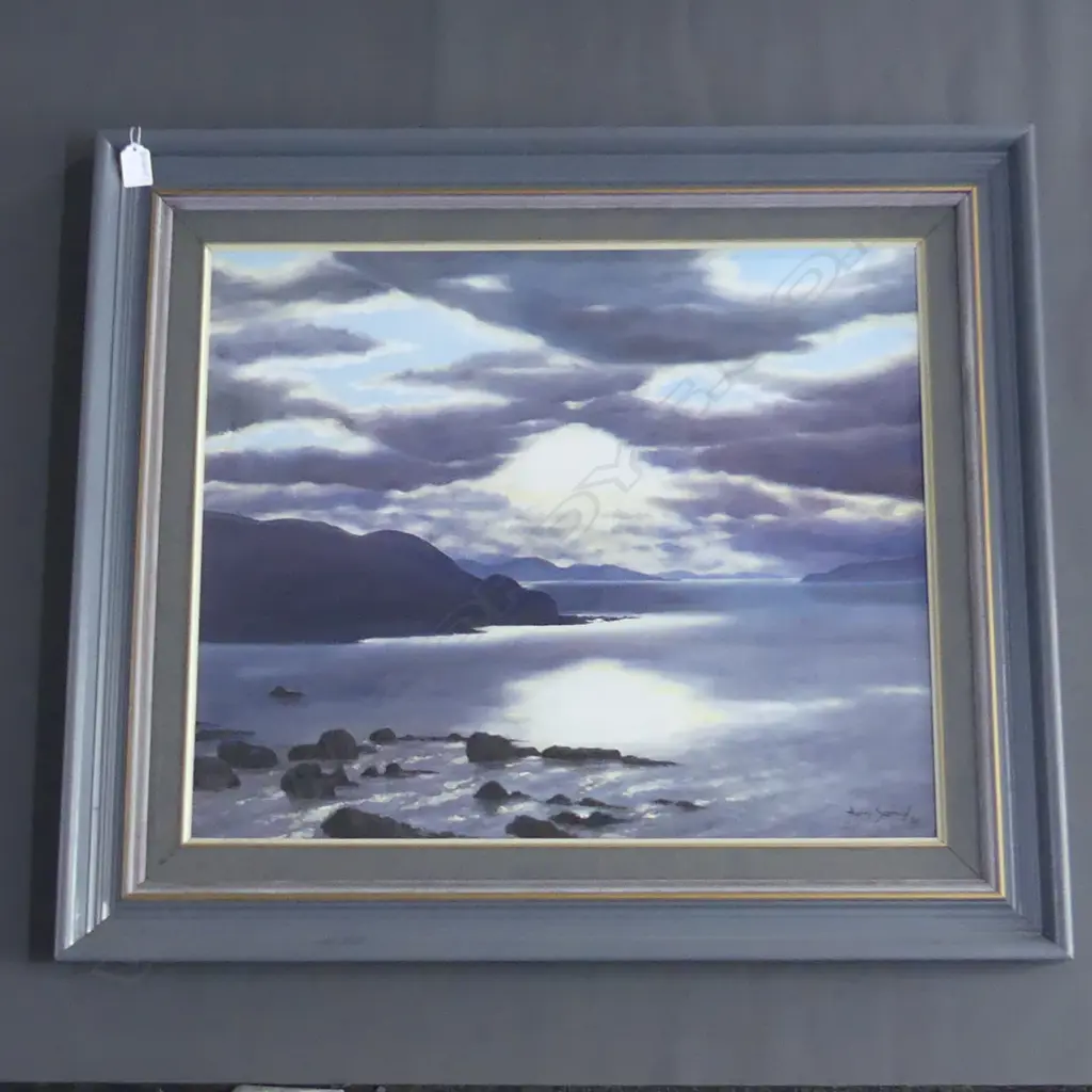 HARRY SANGL 'CLOUDS & SEA' OIL SIGNED & DATED '89 500 x 600mm Image 1++