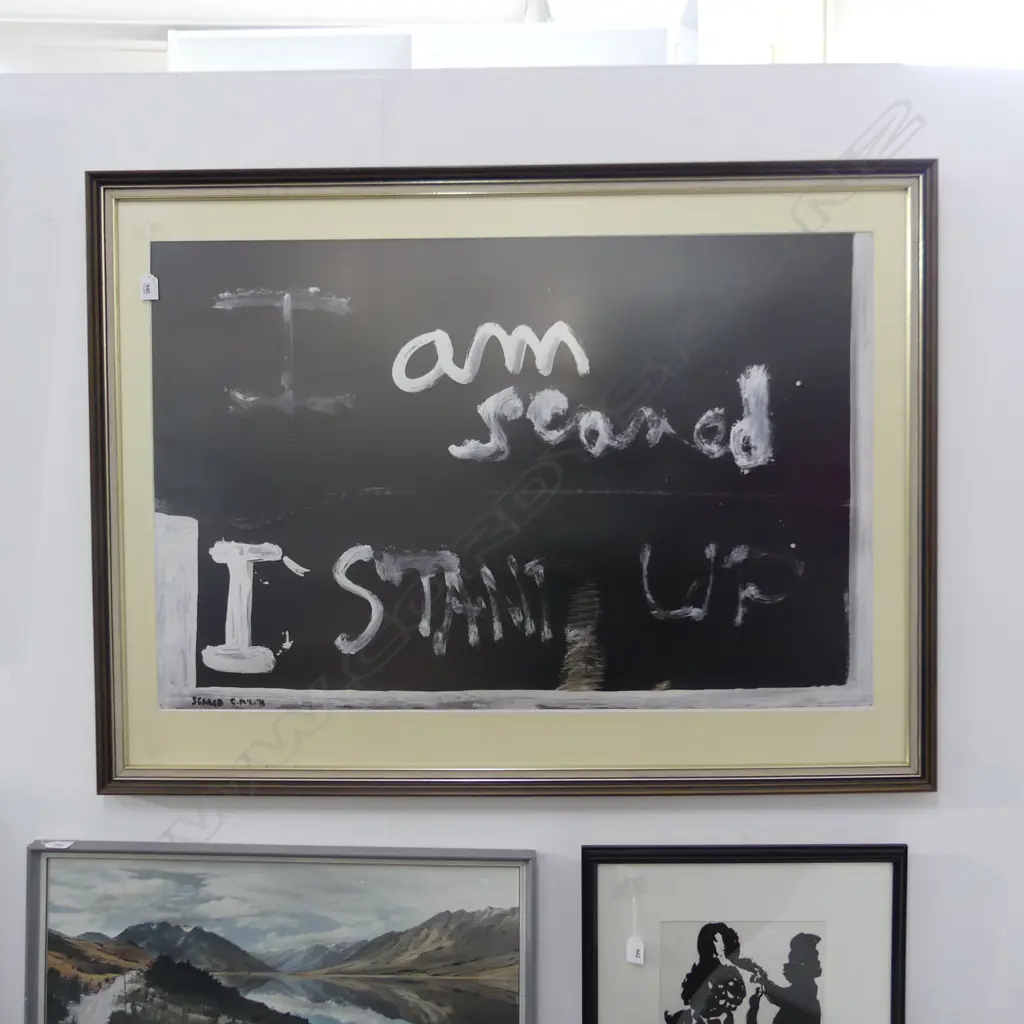 COLIN McCAHON LGE PRINT 'AM I SCARED, I STAND UP' 660 x 1010mm Image 1++