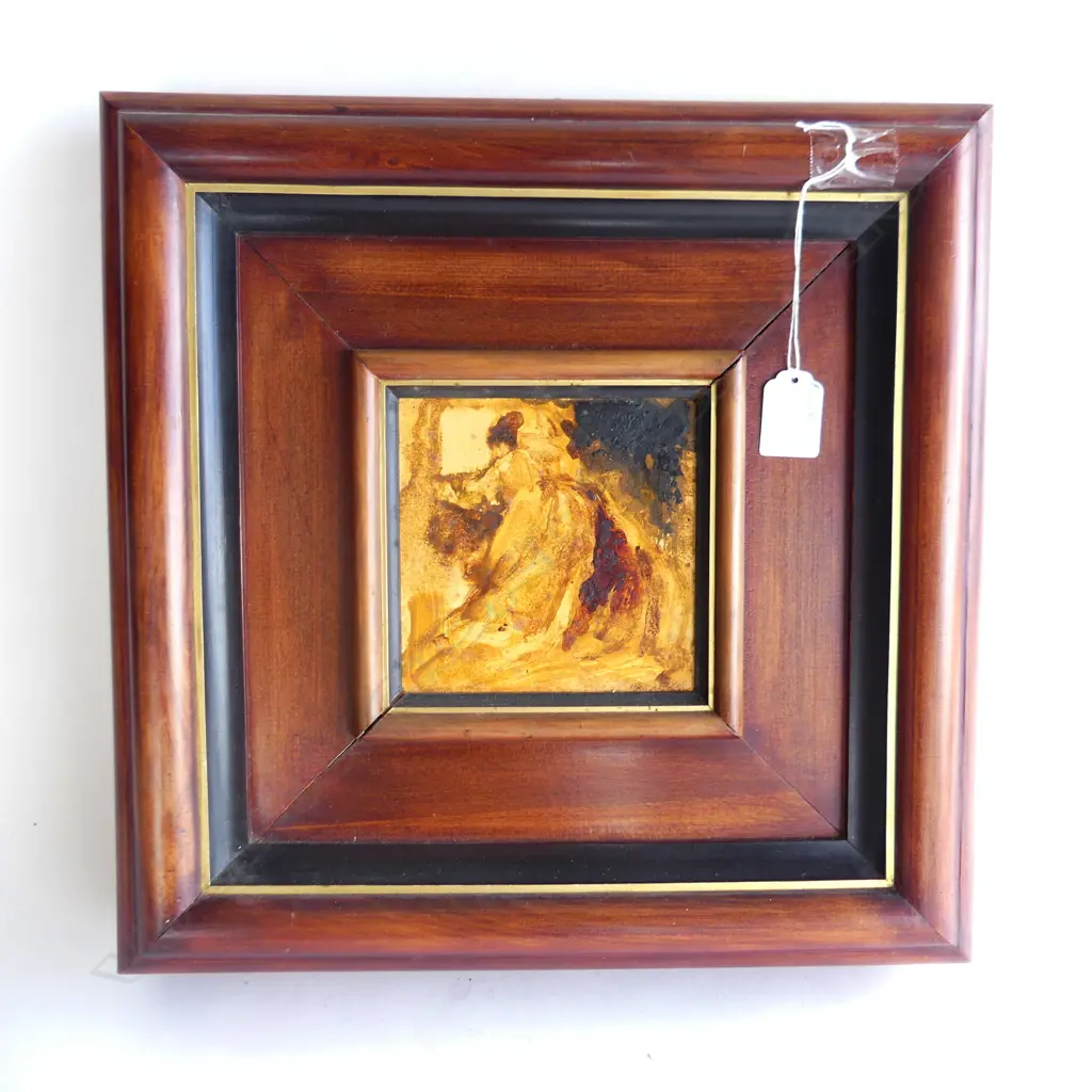 WOODEN BOX FRAMED SM ABSTRACT PAINTING (INCL FRAME SQ 360mm) Image 1++