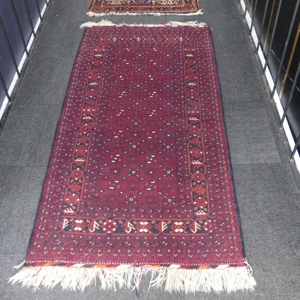 AFGHAN KHAMYAB HAND KNOTTED ALL WOOL RUG 2000 x 1080mm Image 1++