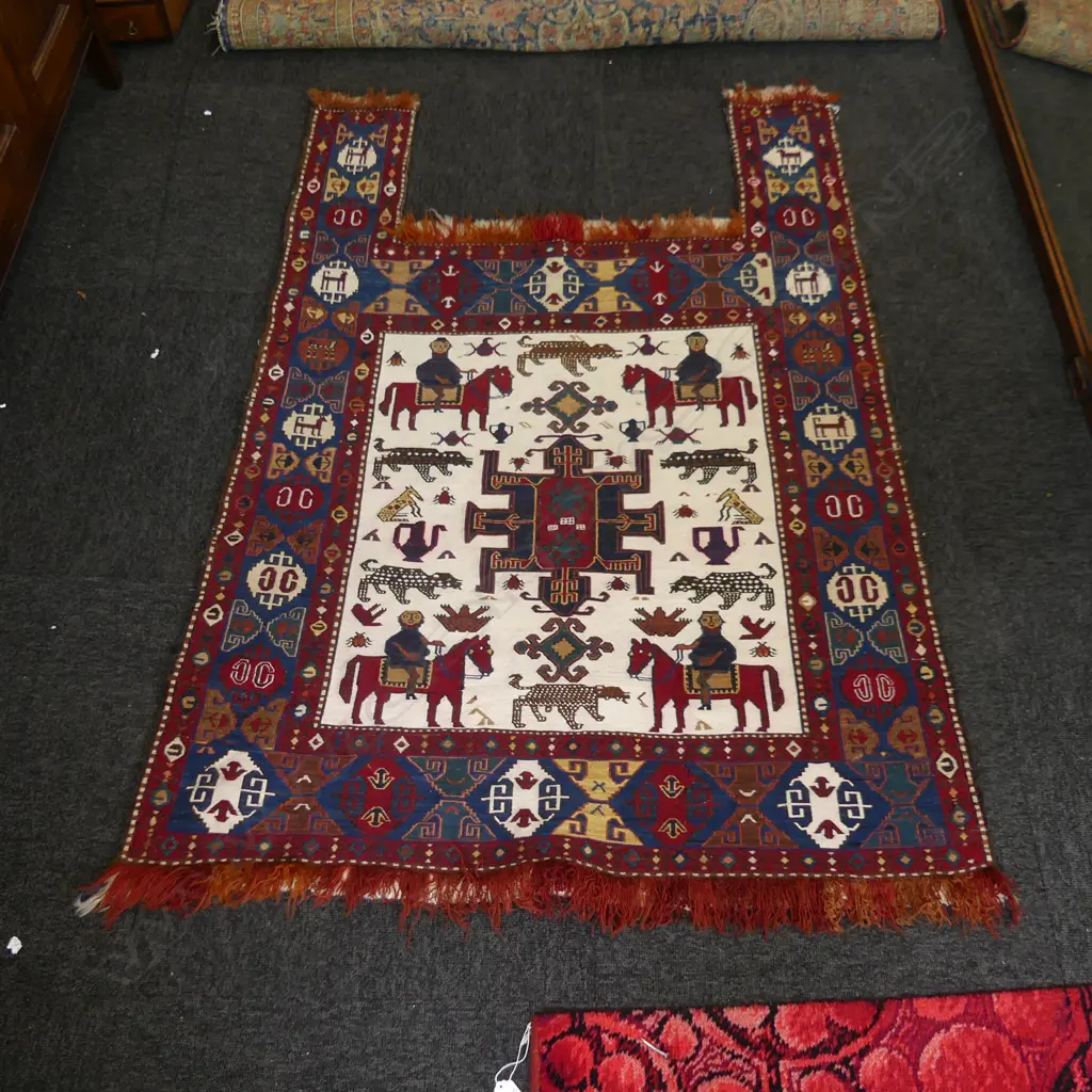 ALL WOOL HAND KNOTTED TENT HANGING 1400 x 980mm Image 1++