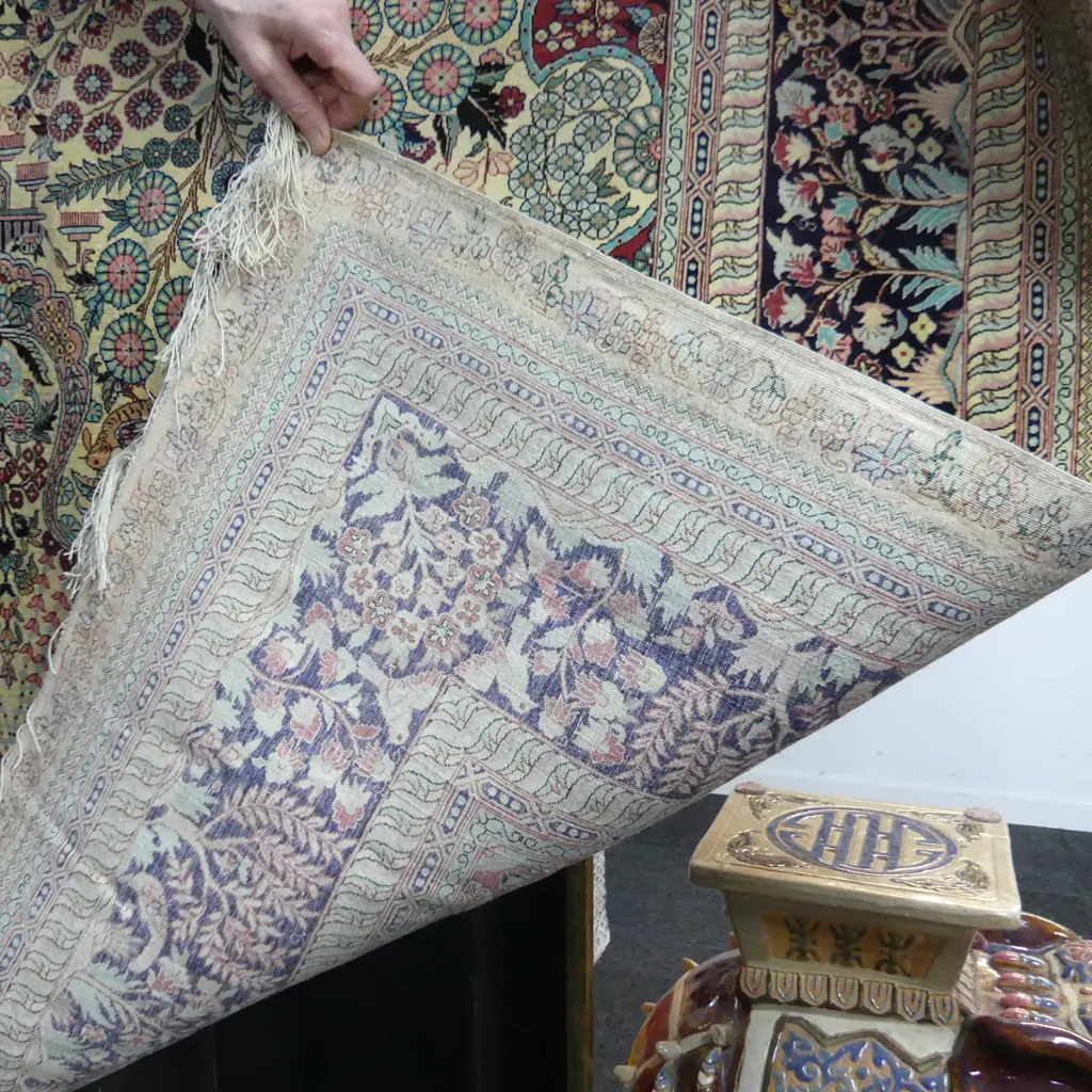 VERY FINE HAND KNOTTED LARGE SILK RUG 2450 x 1530mm Image 1++