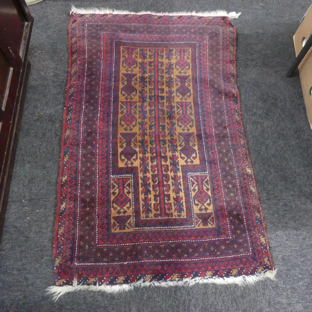 HAND KNOTTED ALL WOOL RUG 1200 x 800mm Image 1++