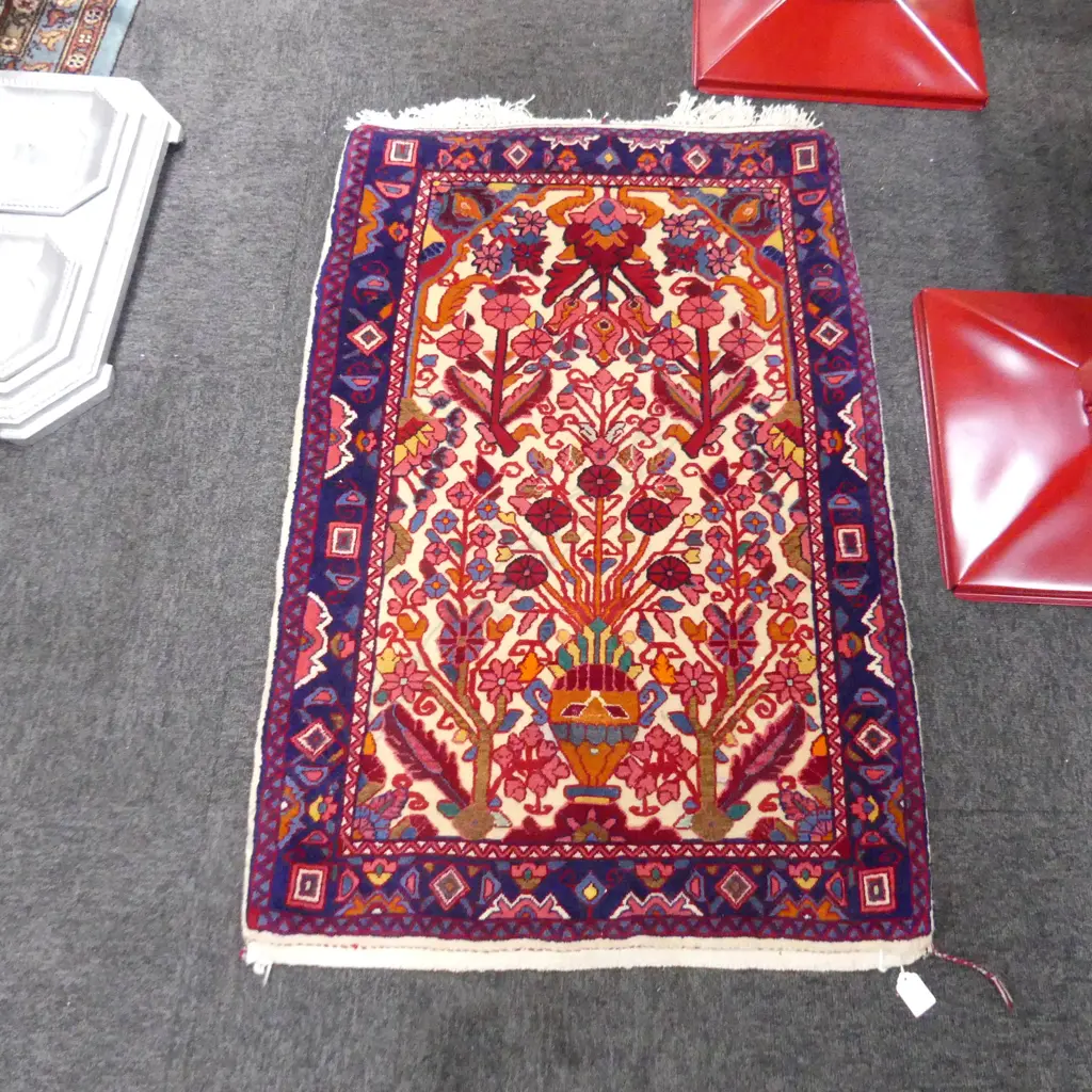 #101G PERSIAN MALAYER HAND KNOTTED RUG 102 x 67 CM Image 1++