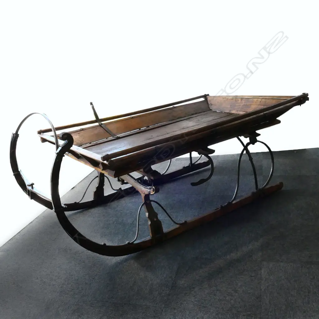 C.1930s WOODEN & CAST IRON SWEDISH SLEIGH , 2130 x 1300 x 810mm Image 1++
