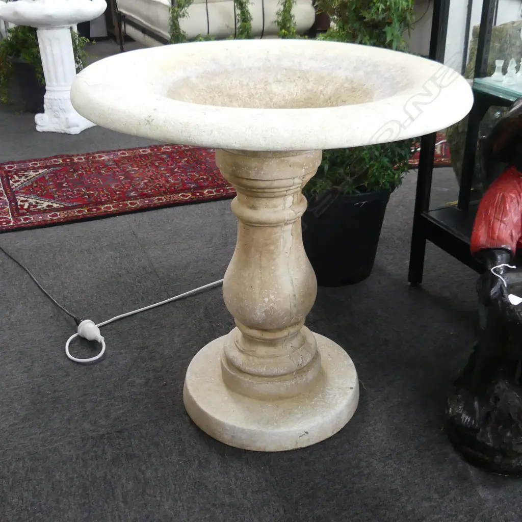 CONCRETE CLASSICAL ITALIAN STYLE 2 PART BIRD BATH 720mm dia Image 1++