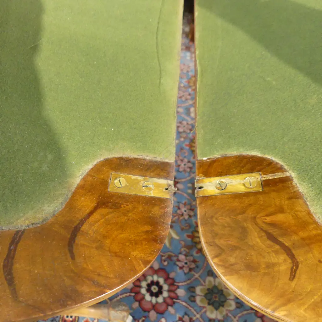 VICTORIAN WALNUT CARD TABLE (one hinge broken) 960 x 460 x 760mm Image 1++