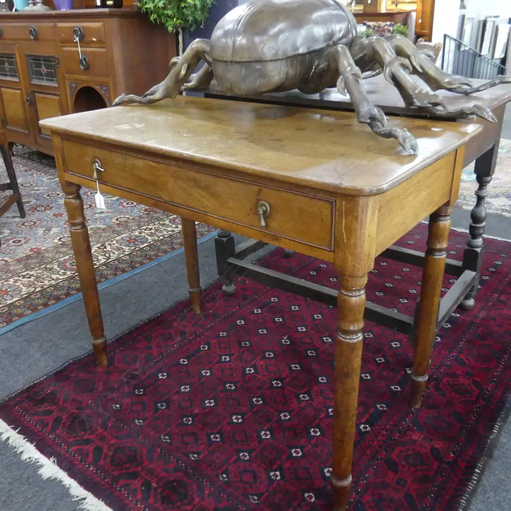 EARLY GEORGIAN TABLE w. FRIEZE DRAWER 915 x 480 x 725mm Image 1++