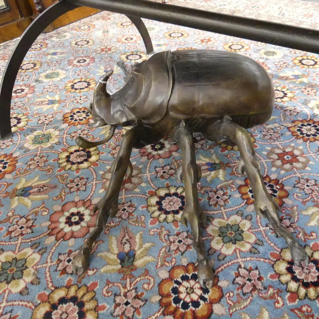 VERY LARGE BRONZE STAG HORN BEETLE, W.1000mm Image 1++