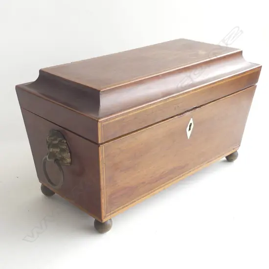 ANTIQUE INLAID TEA CADDY W.340mm