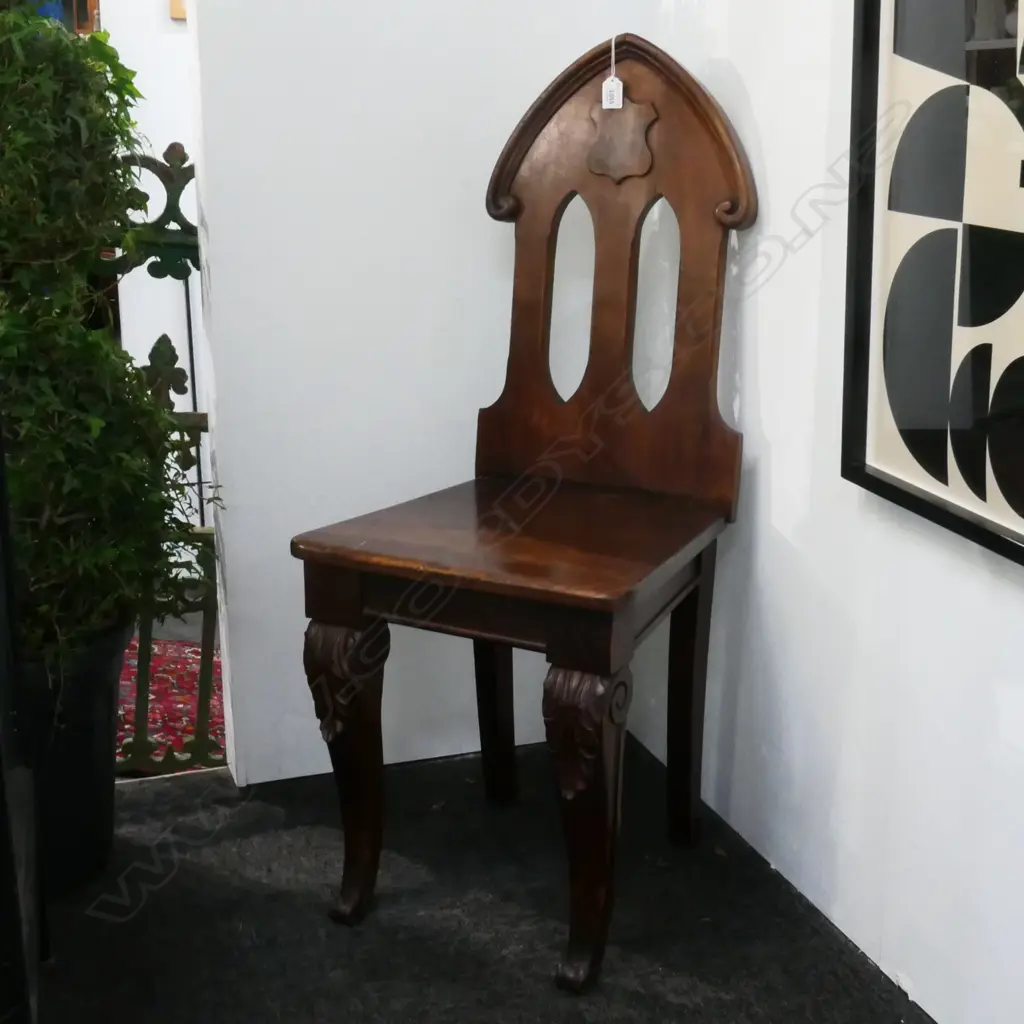 ANTIQUE HALL CHAIR (back unscrewed) Image 1++