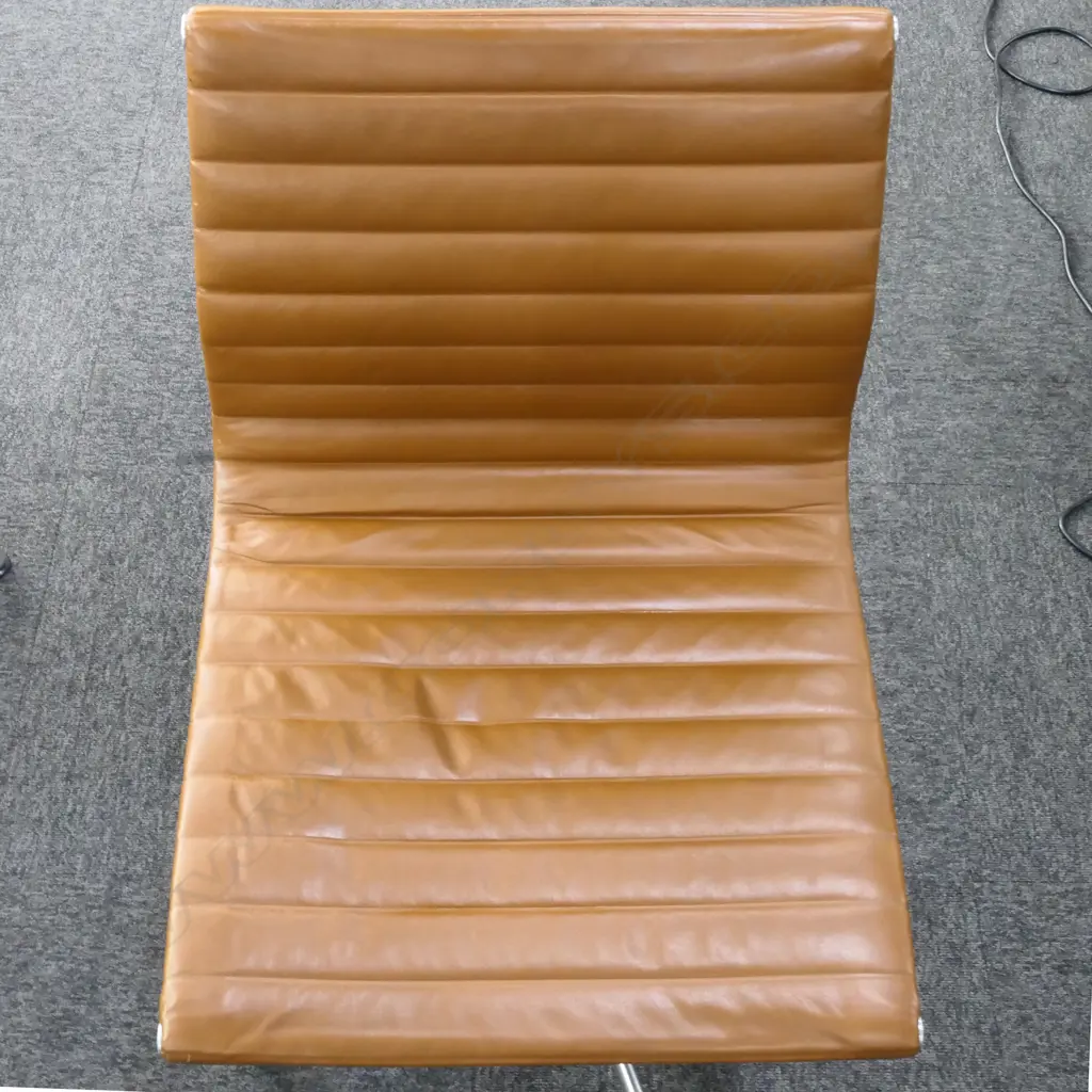 PR EAMES TAN LEATHER CONFERENCE CHAIRS EA330 265 Image 1++